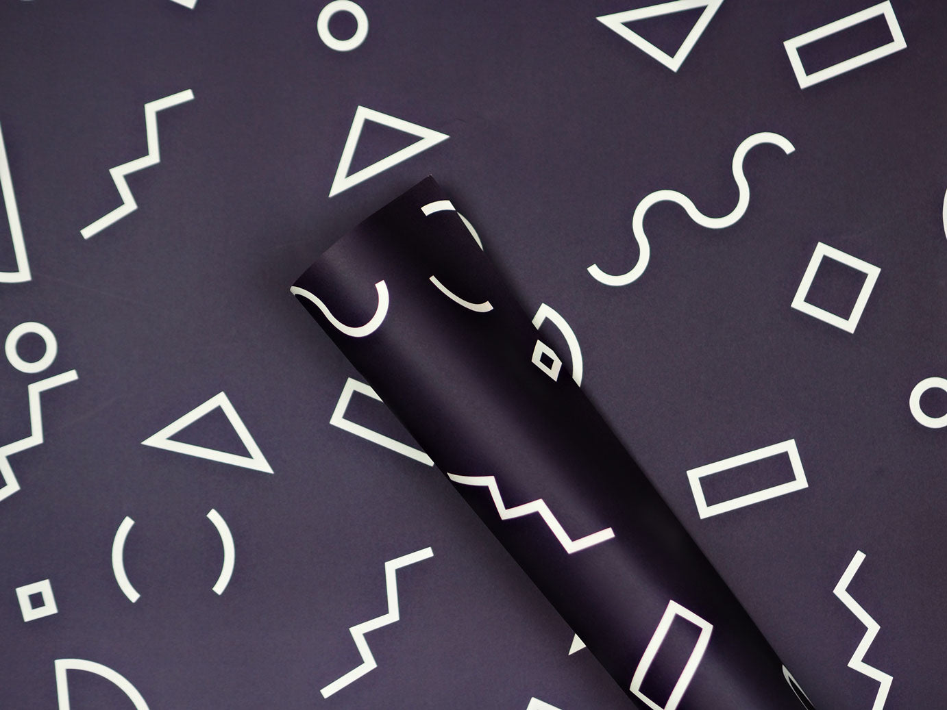Navy Memphis Wrapping Paper
