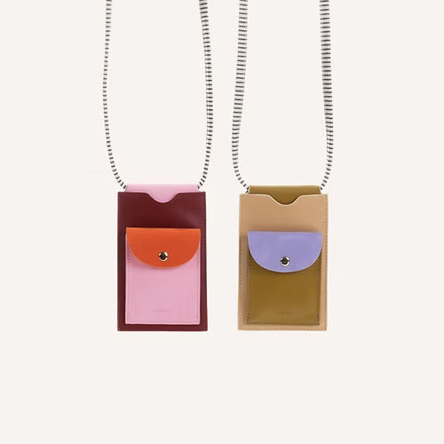 Phone Pouch Vegan Leather Cherry Red