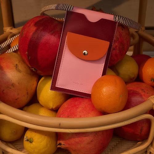 Phone Pouch Vegan Leather Cherry Red