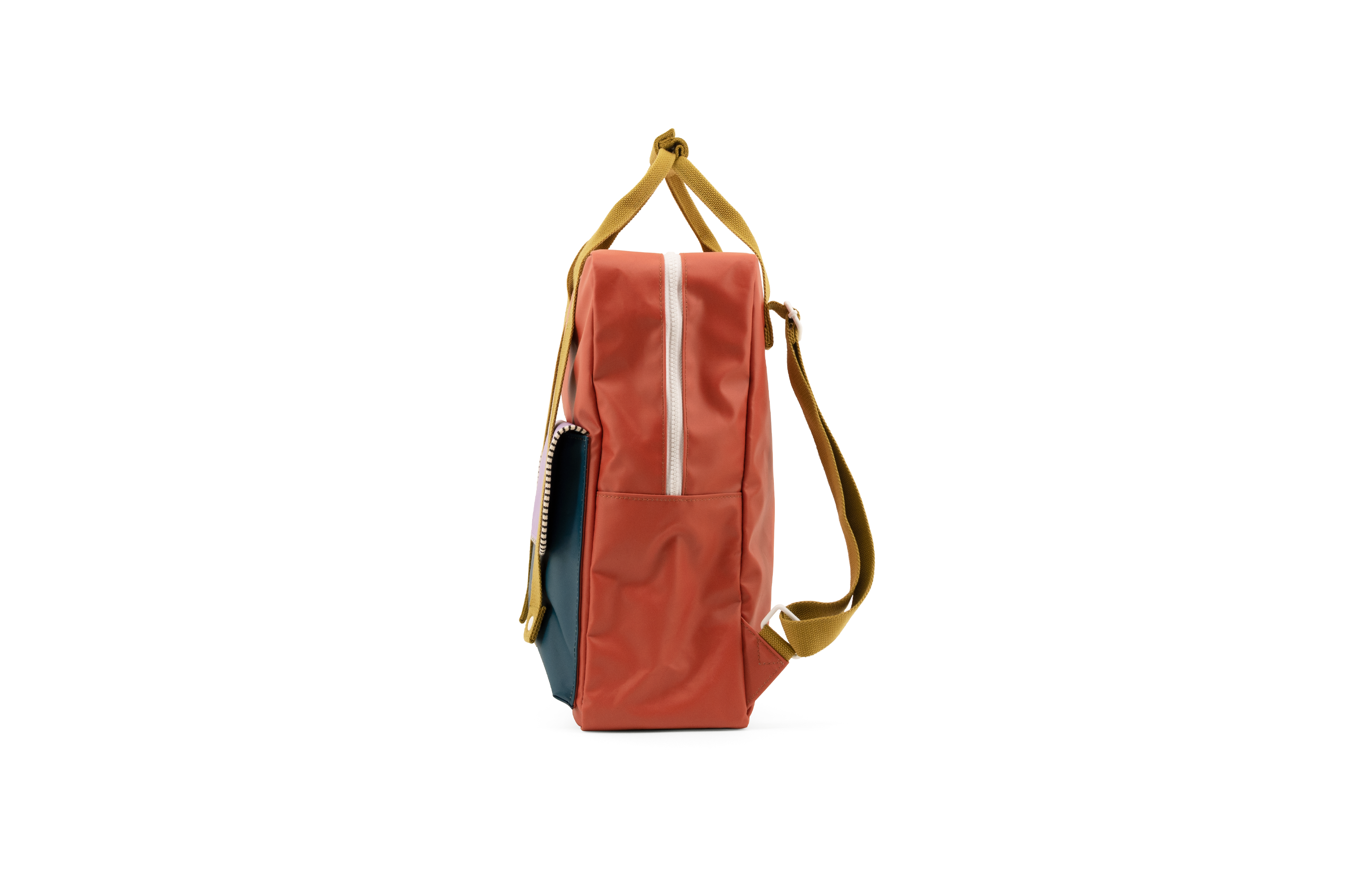 Post Red Colour Block Backpack
