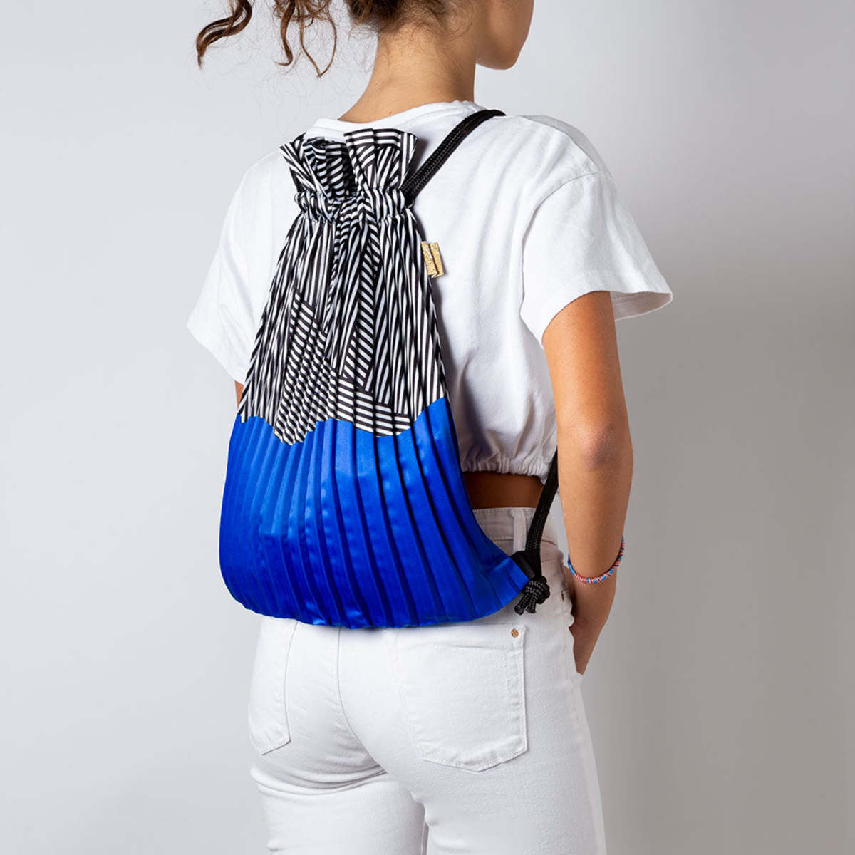 Millerighe Satin Pleated Backpack