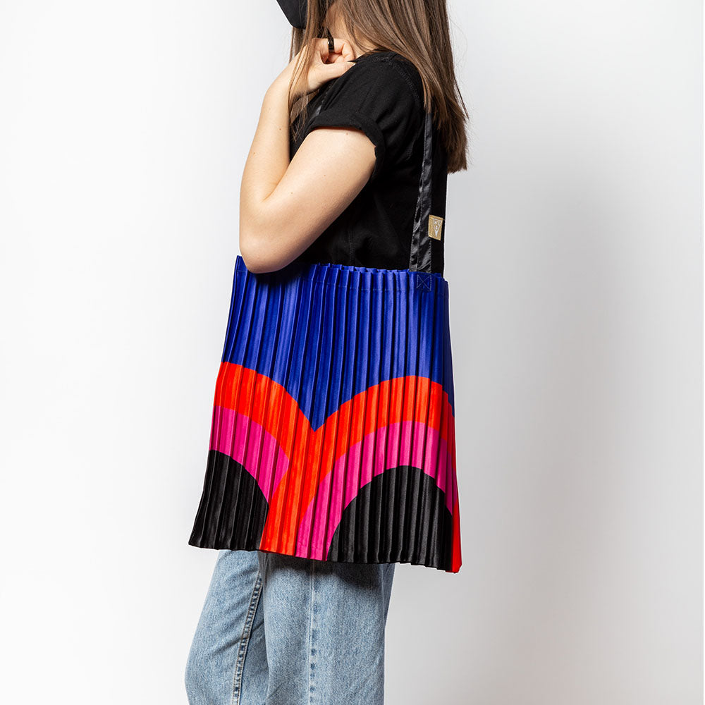 Pleated Tote Bag Rainbow