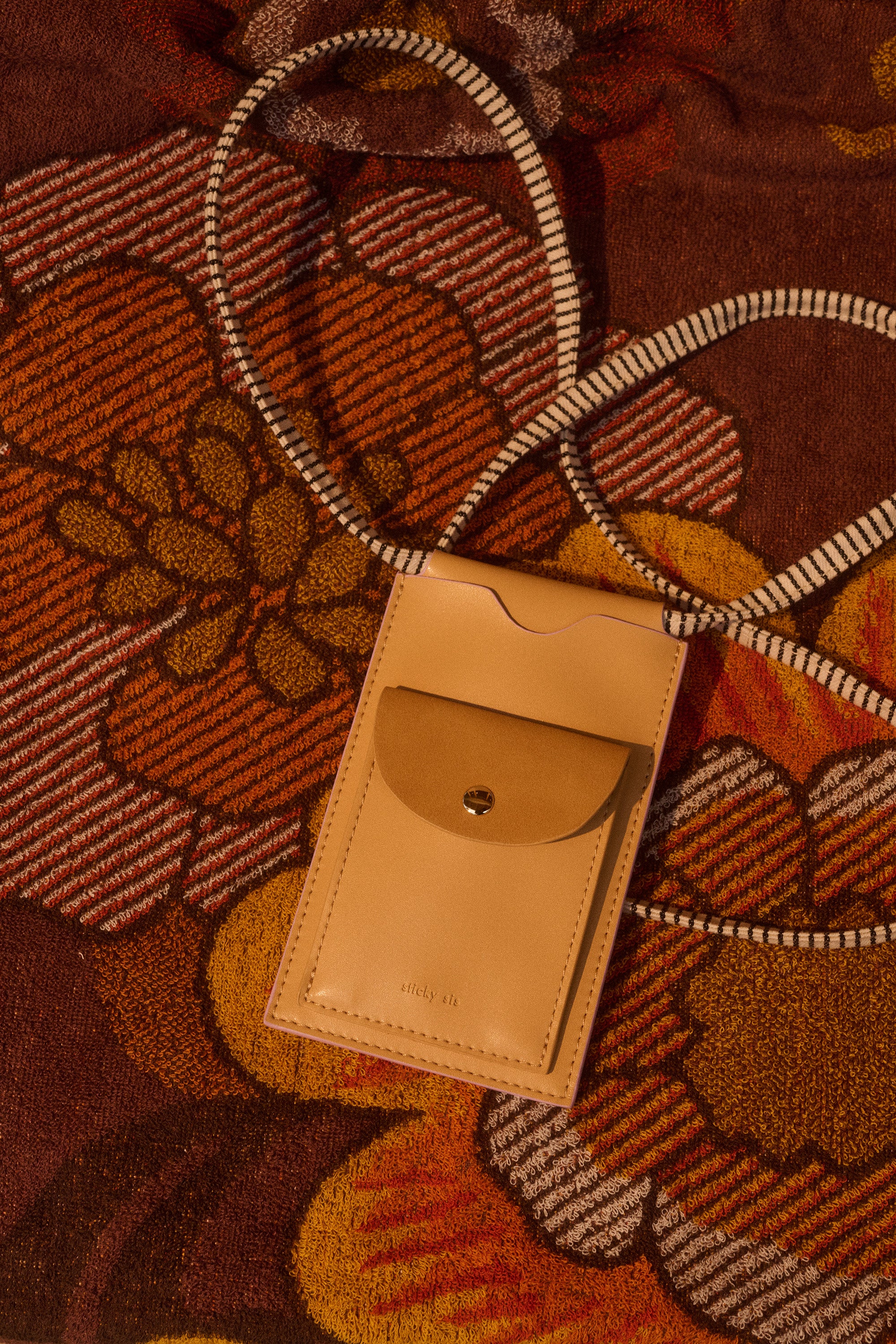 Phone Pouch Vegan Leather Beige