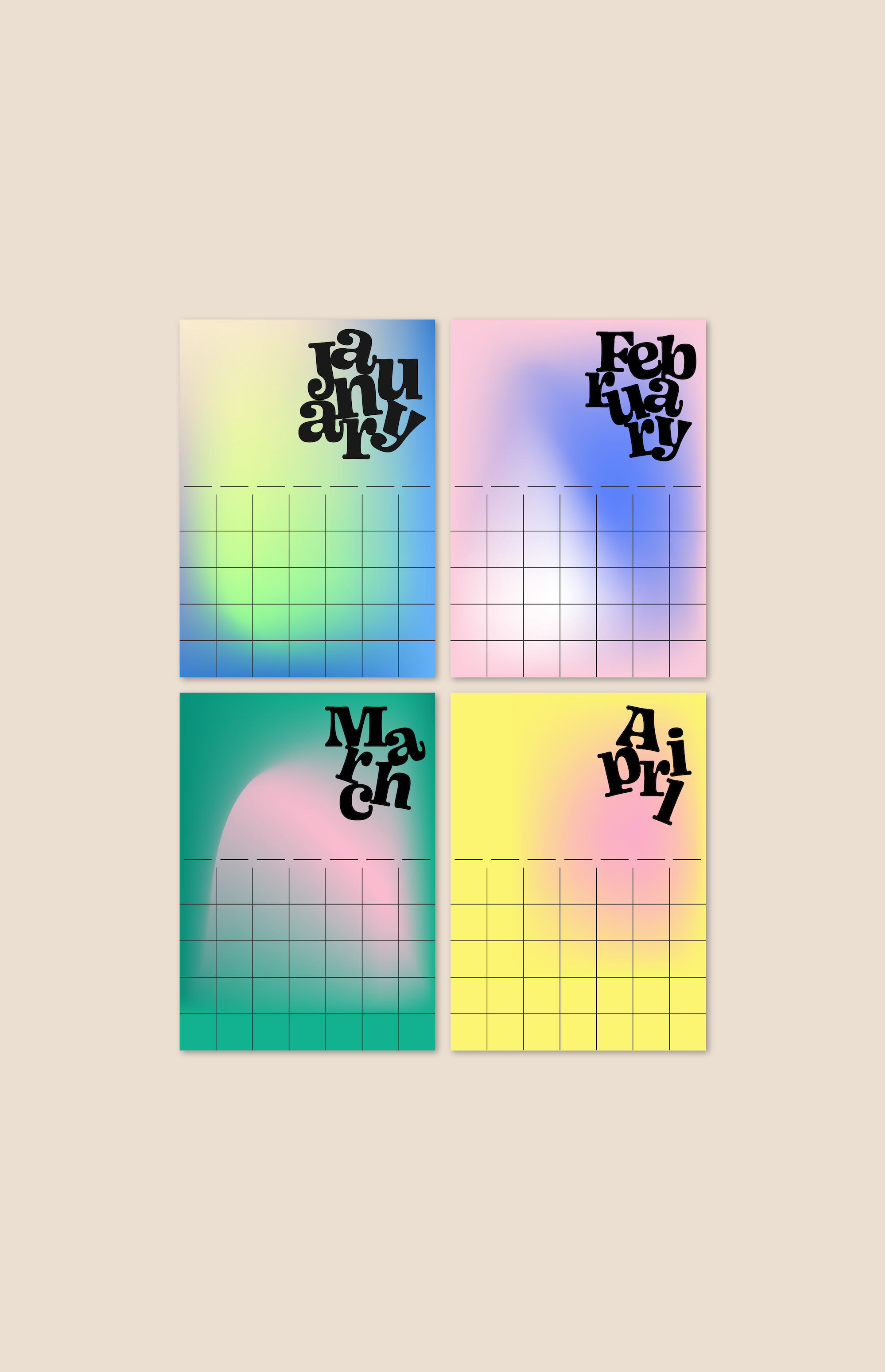 Gradients Undated Wall Calender