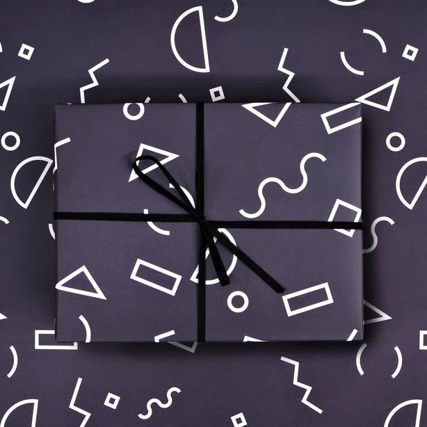 Navy Memphis Wrapping Paper