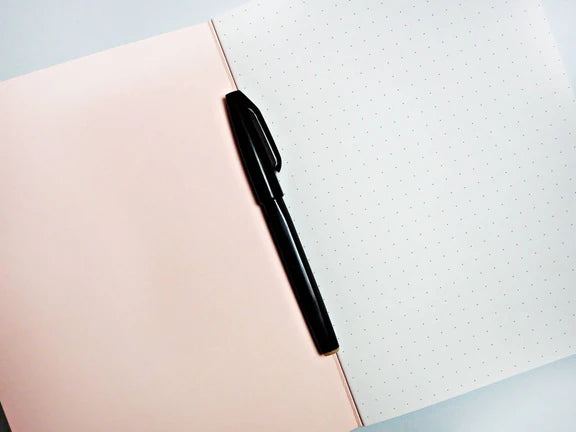 Green Lilac Brush A5 Notebook Dot Grid
