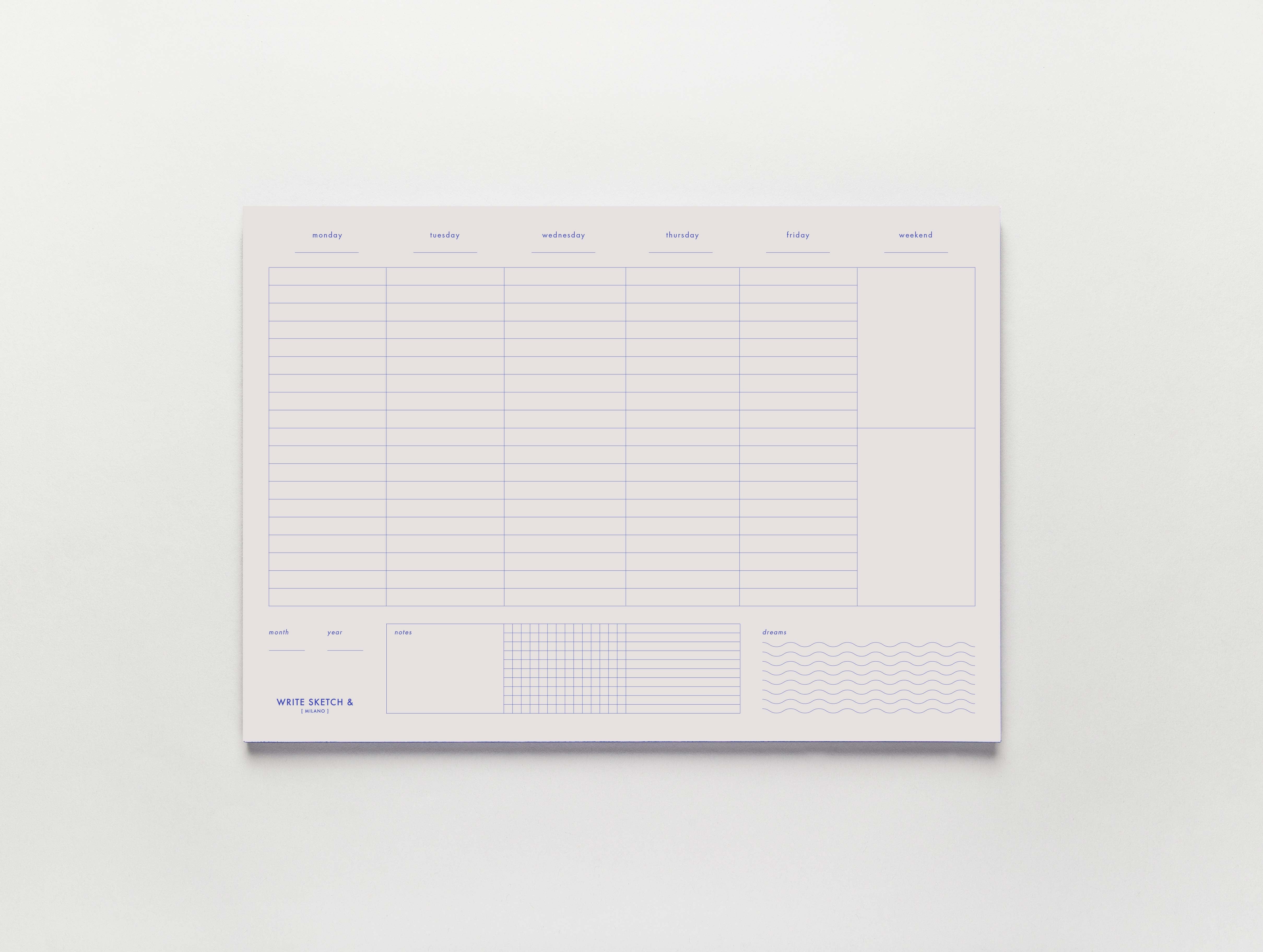 Office Weekly Planner in Blue