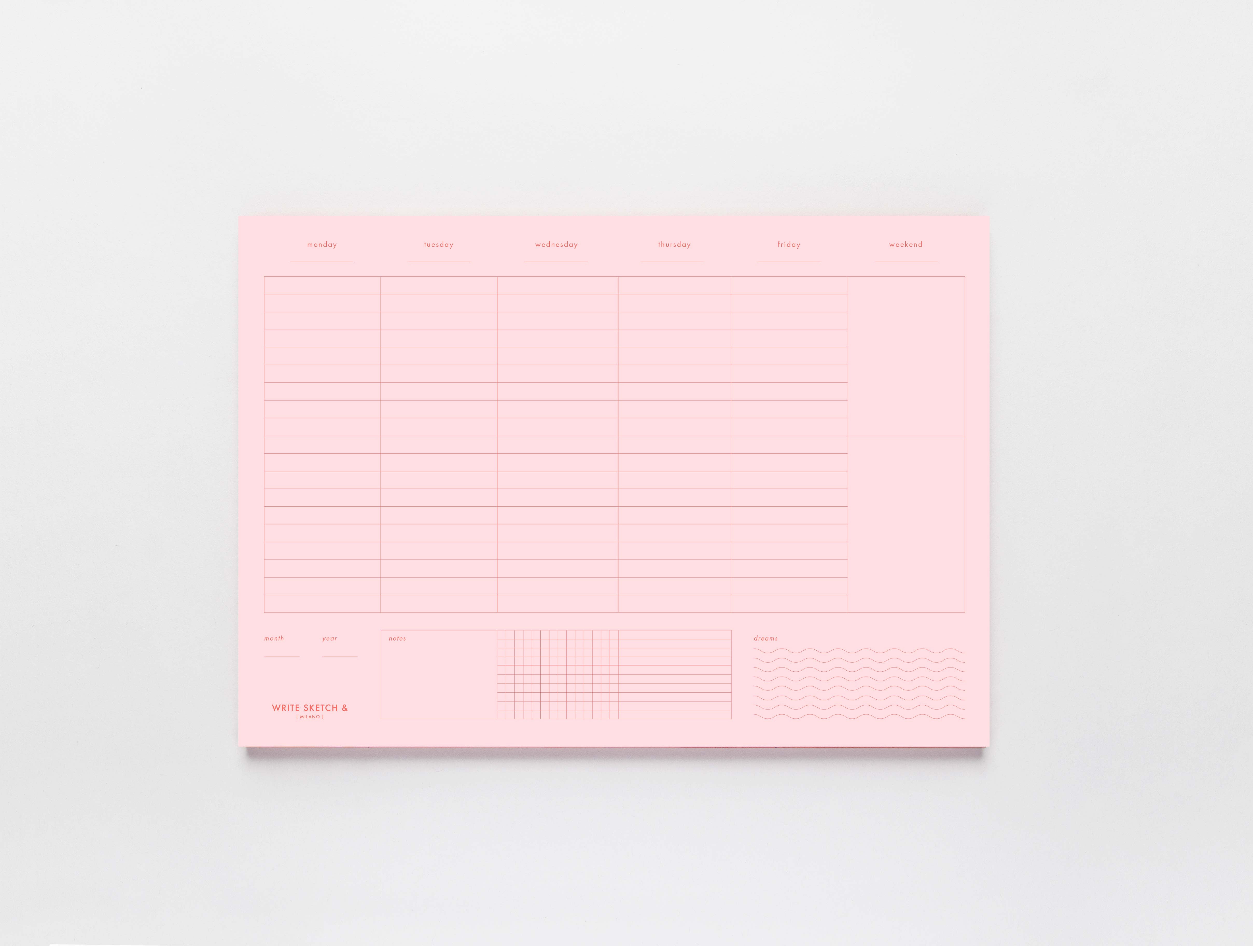 Office Weekly Planner in Red