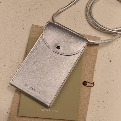 Phone pouch in Hematite