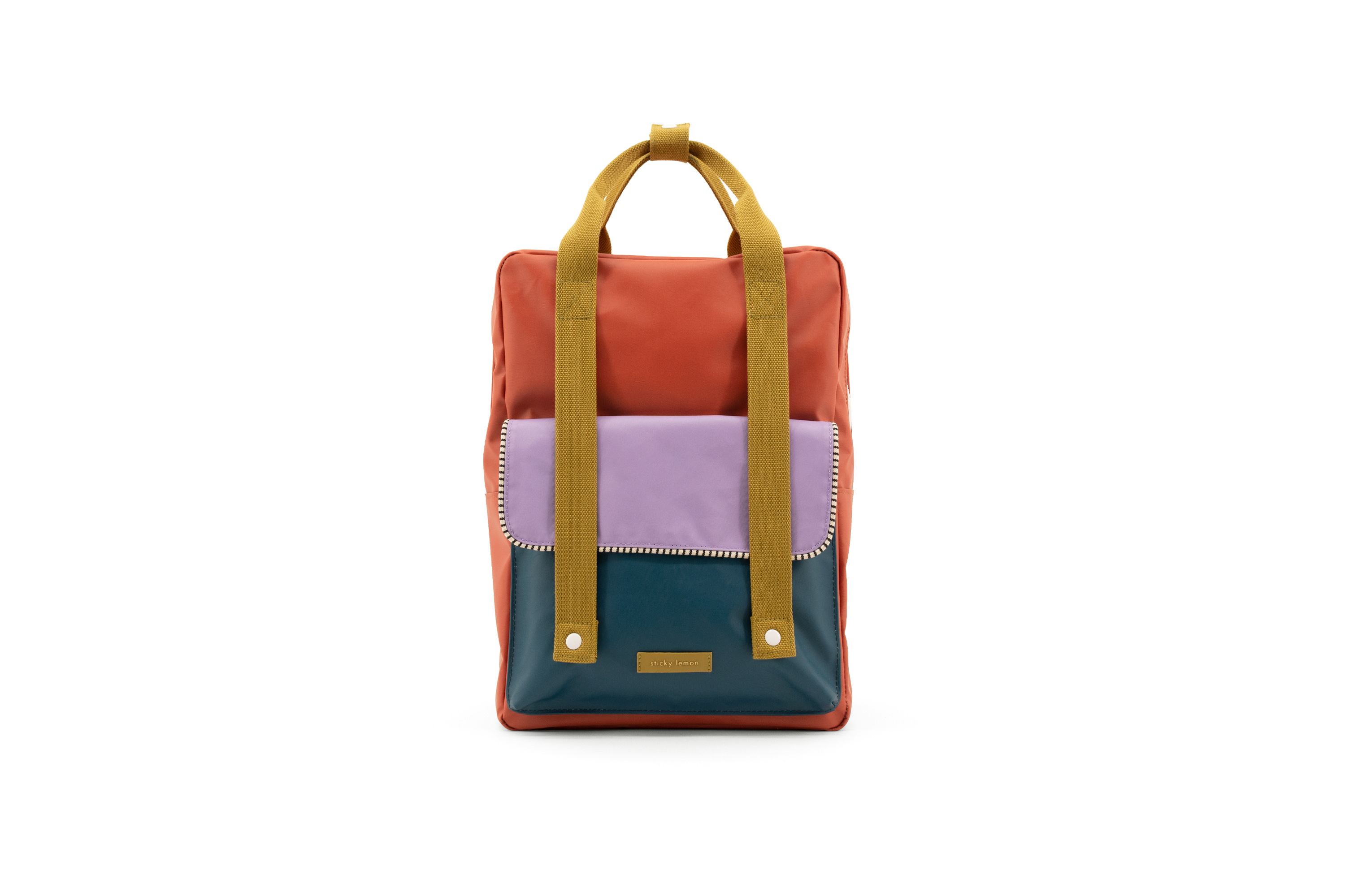 Post Red Colour Block Backpack