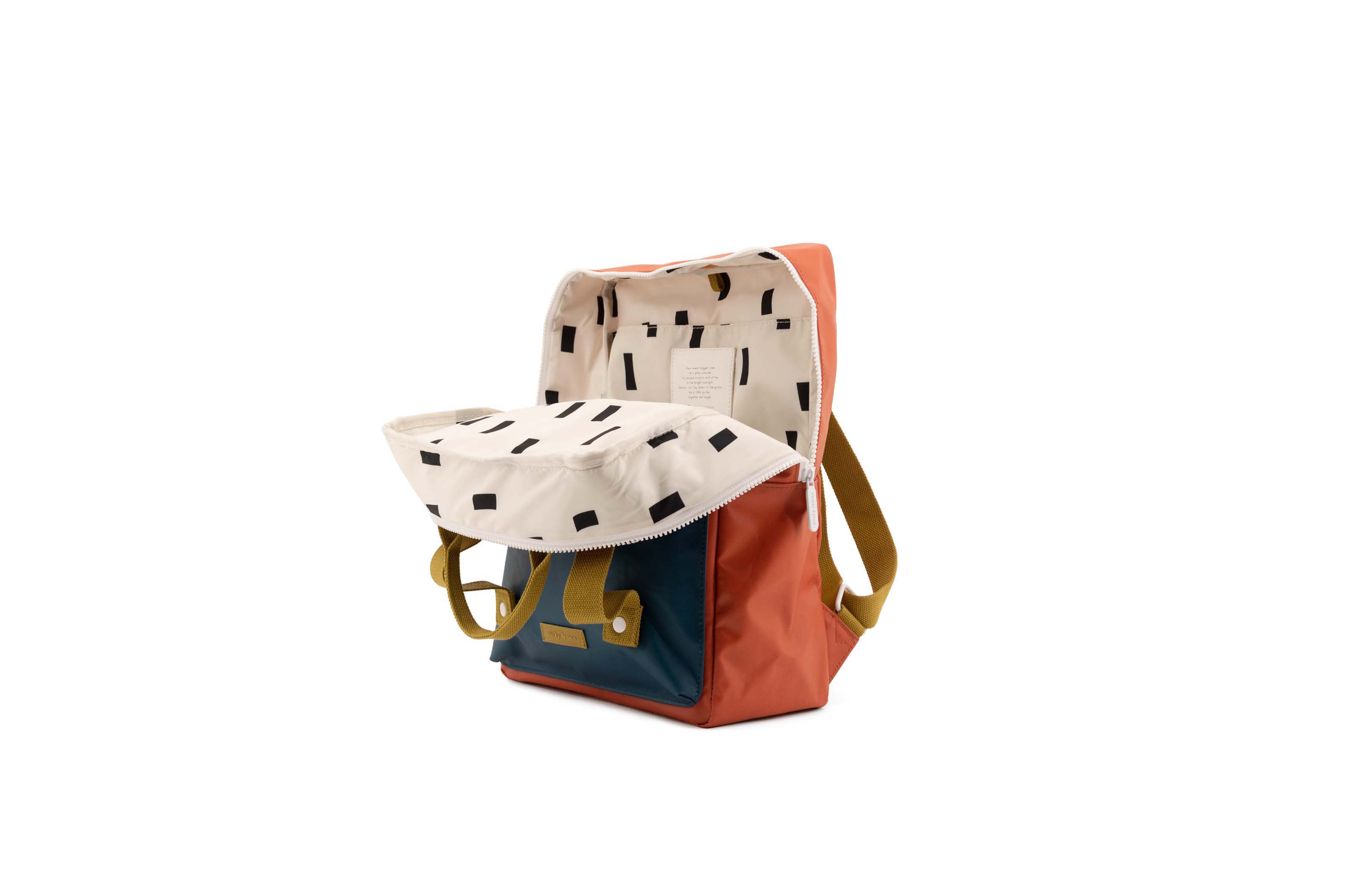 Post Red Colour Block Backpack