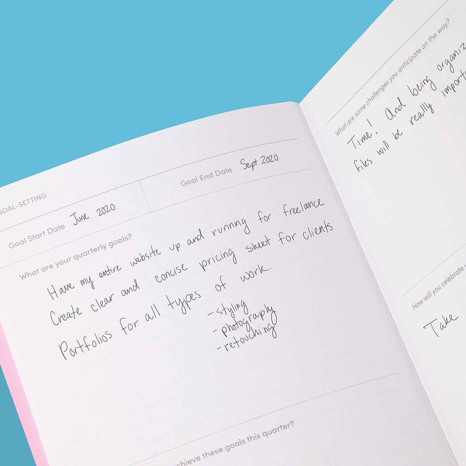 Quarterly Goal Planner in Blue