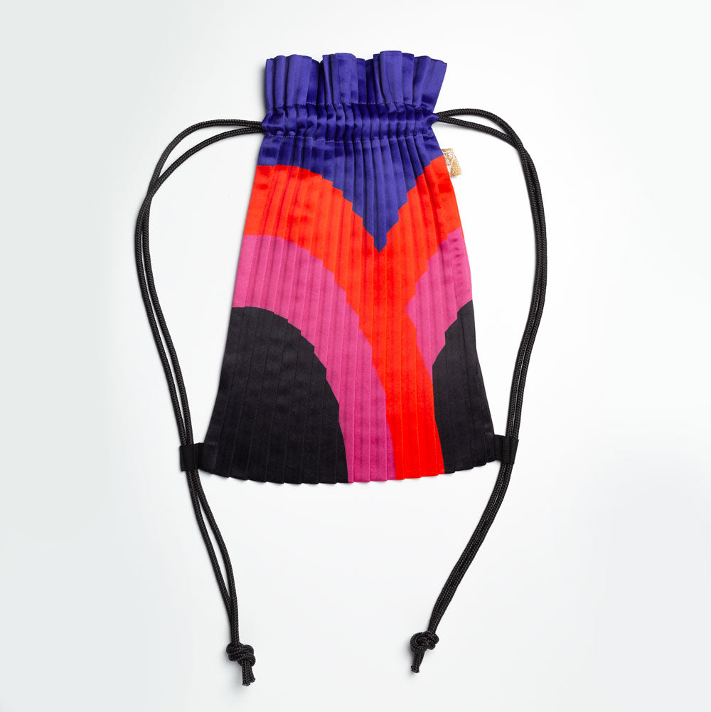 Rainbow Satin Pleated Backpack