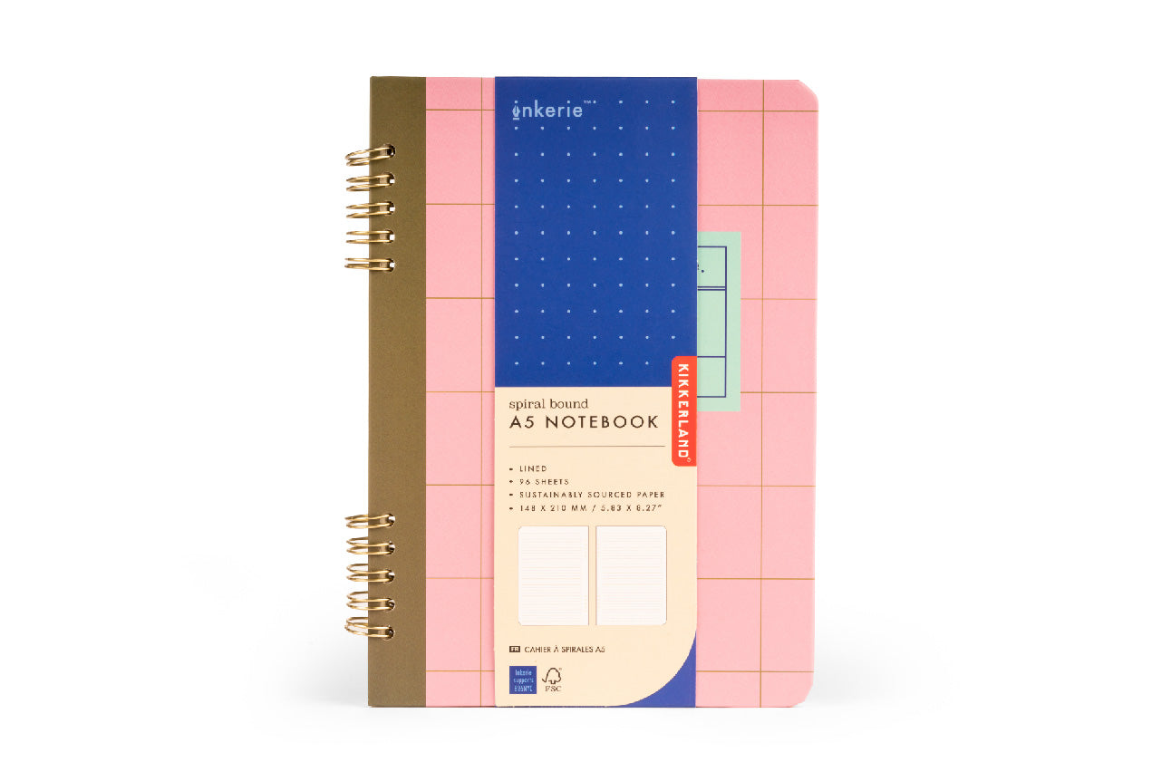 Spiral Bound A5 Notebook Pink